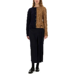 TWO-TONE ALPACA BLEND CARDIGAN