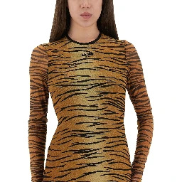 ANIMAL PRINT MESH DRESS