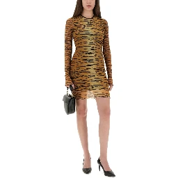 ANIMAL PRINT MESH DRESS