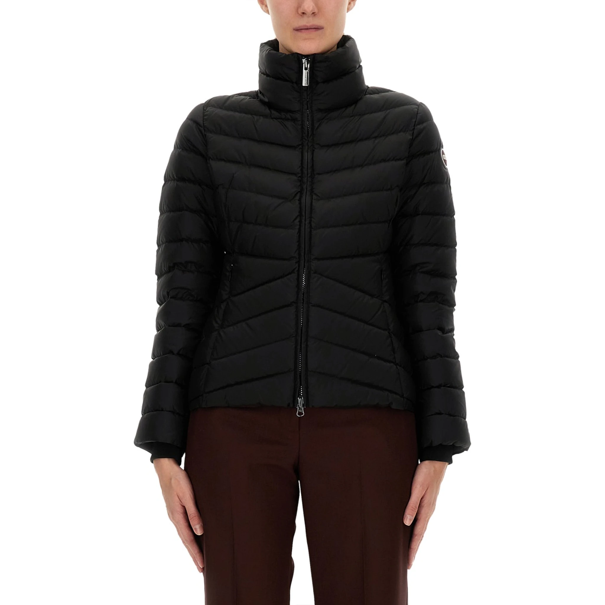 DOWN JACKET WITH KNITTED CUFFS