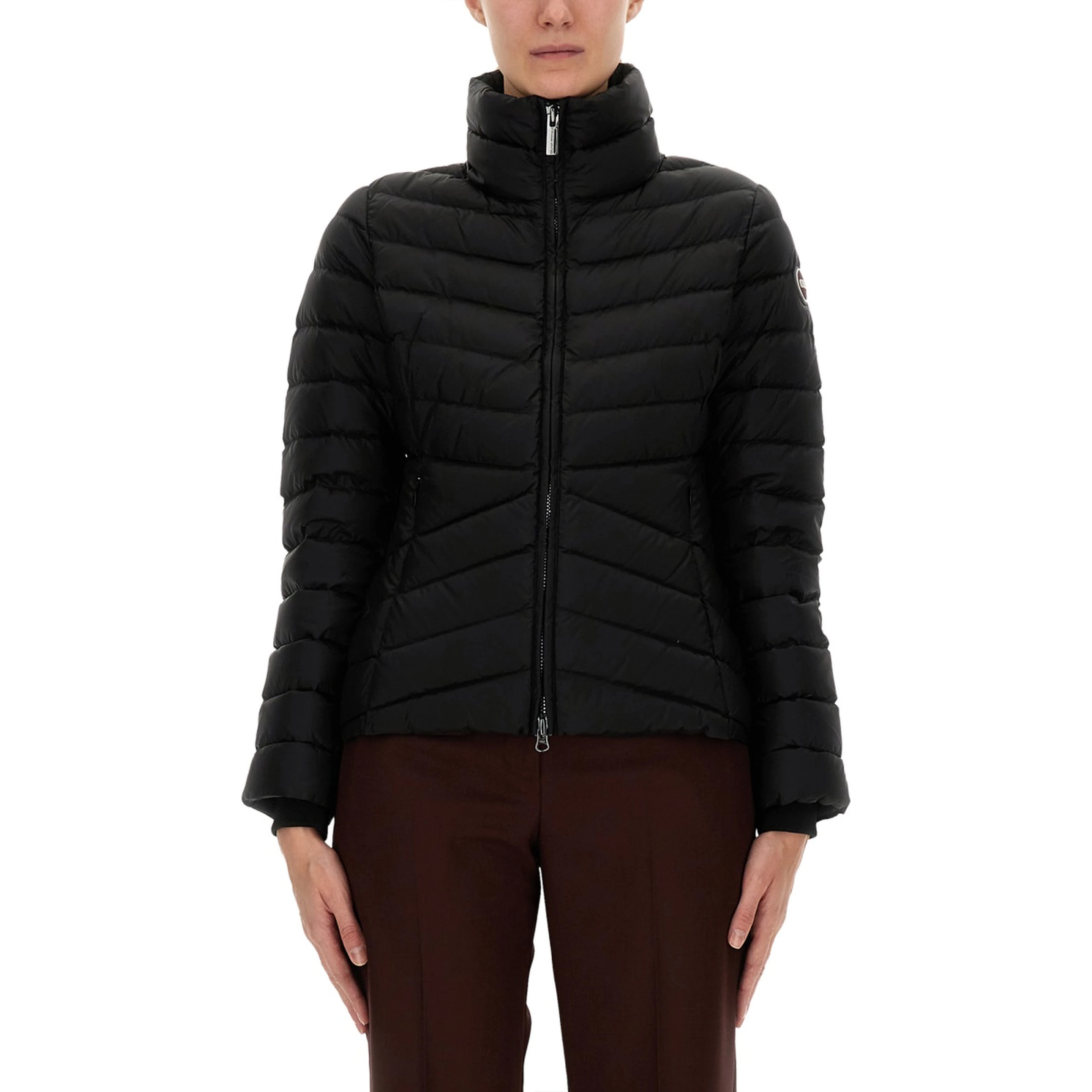 DOWN JACKET WITH KNITTED CUFFS
