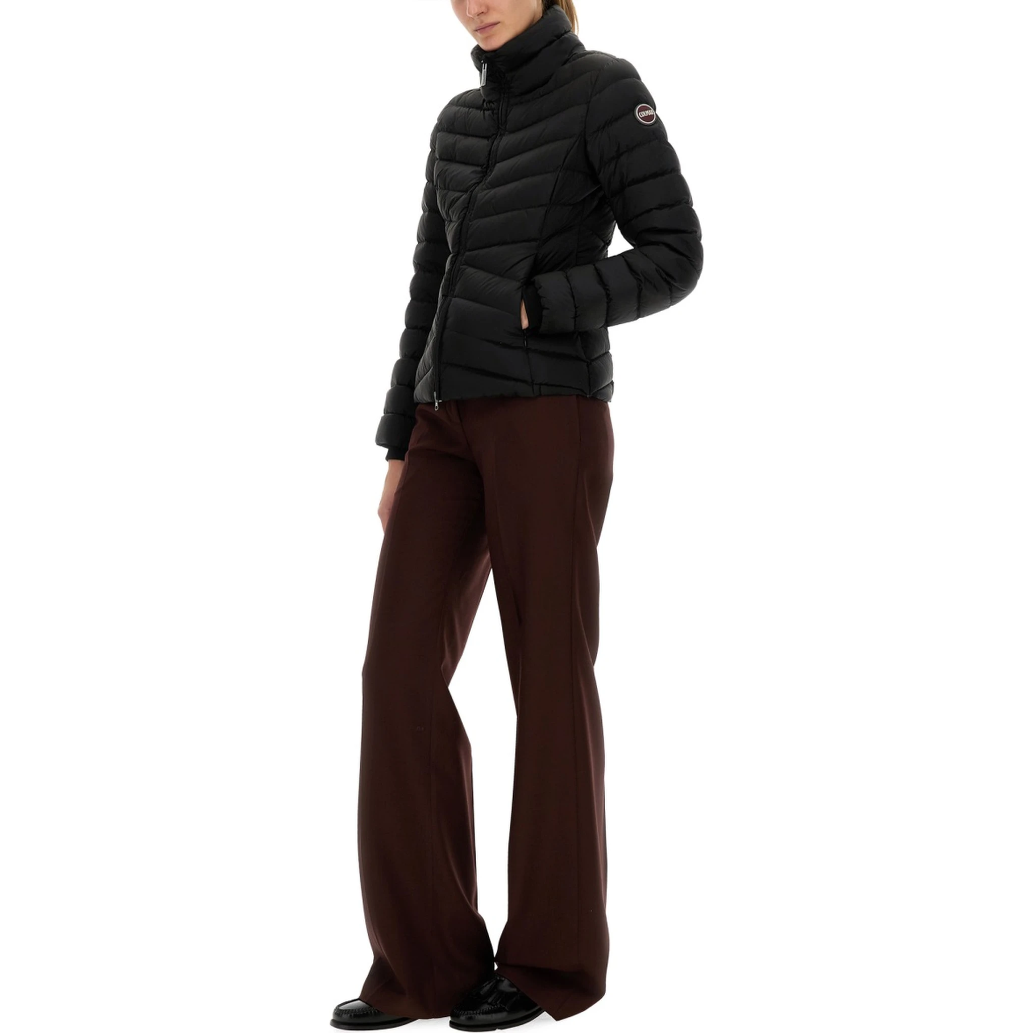 DOWN JACKET WITH KNITTED CUFFS