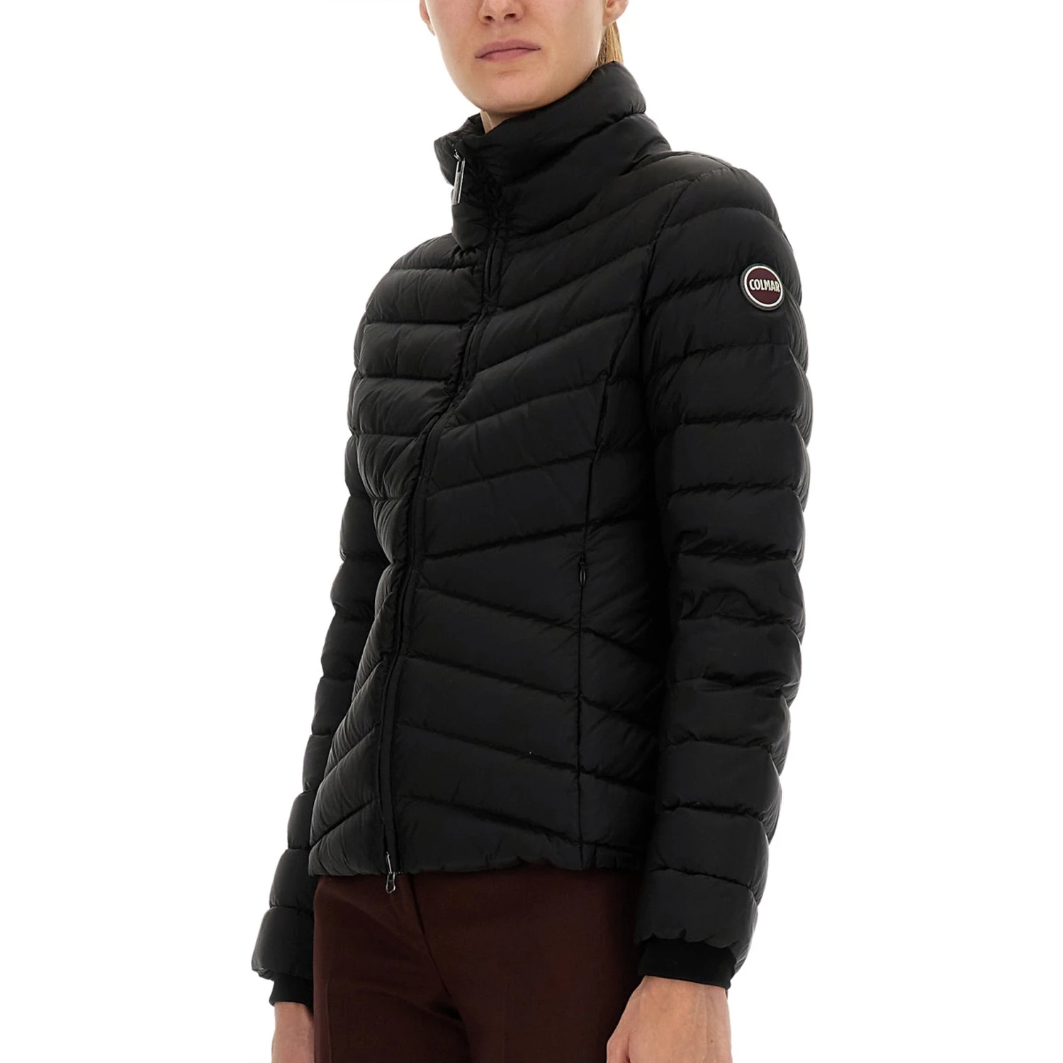DOWN JACKET WITH KNITTED CUFFS