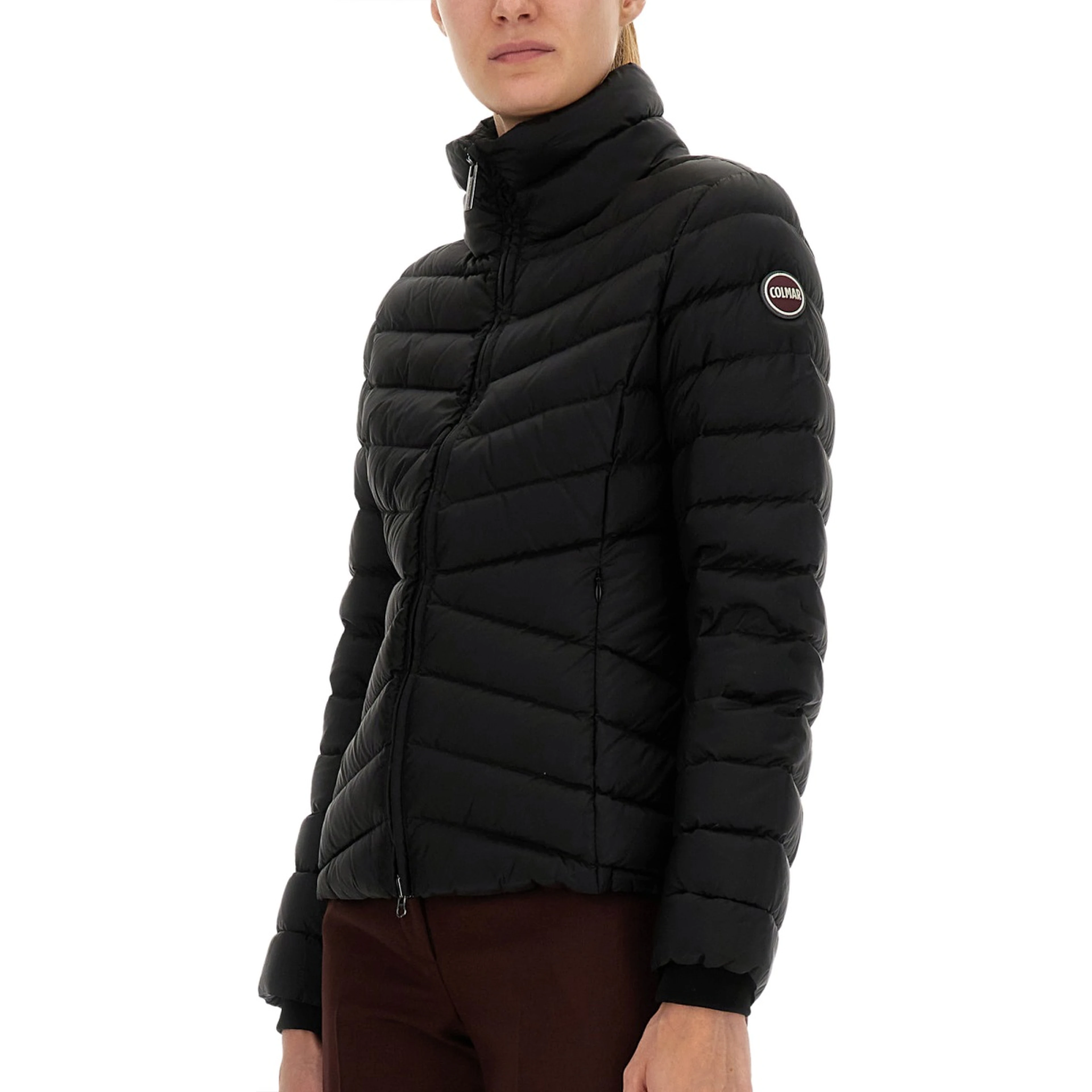 DOWN JACKET WITH KNITTED CUFFS