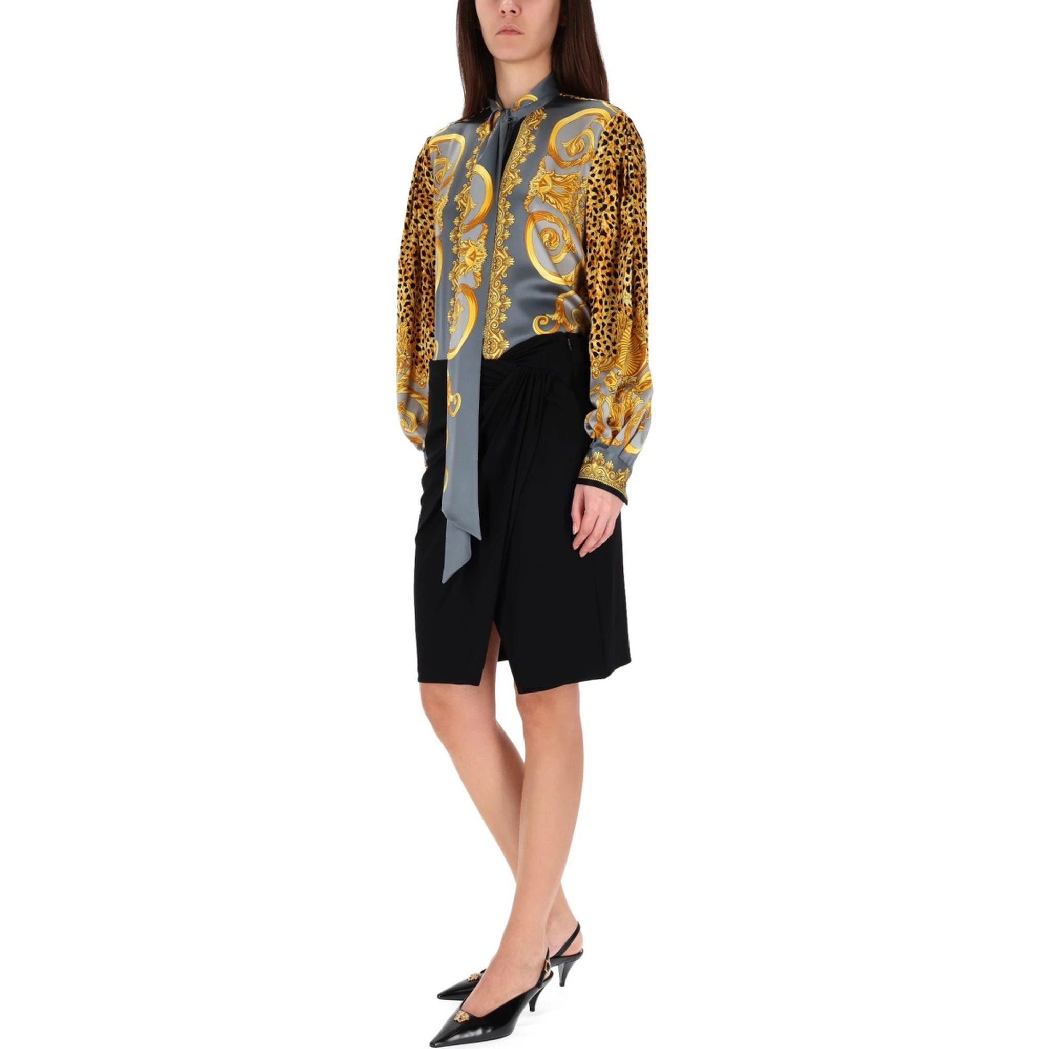 MIDI SKIRT WITH ASYMMETRICAL HEMLINE