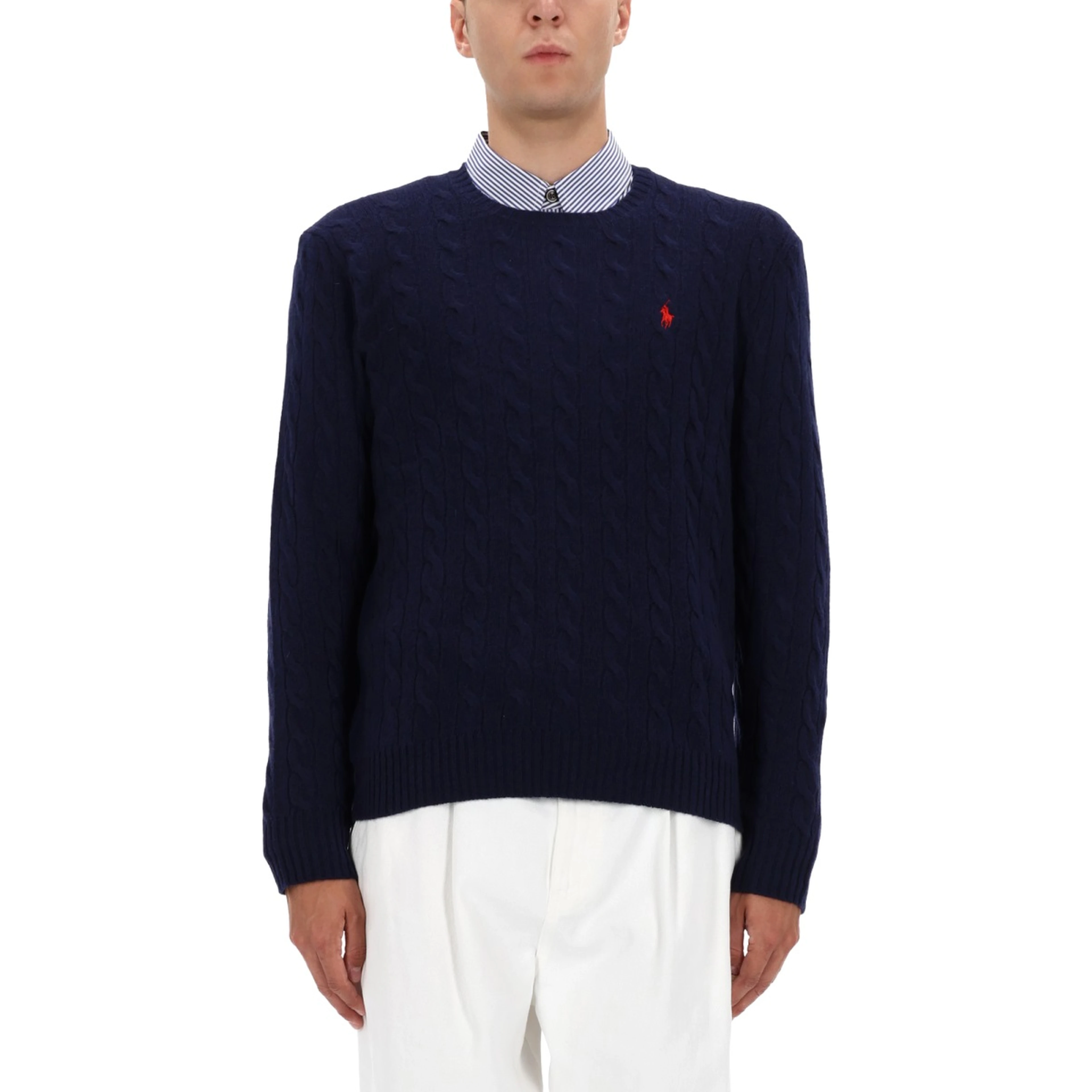 WOOL AND CASHMERE CABLE KNIT SWEATER
