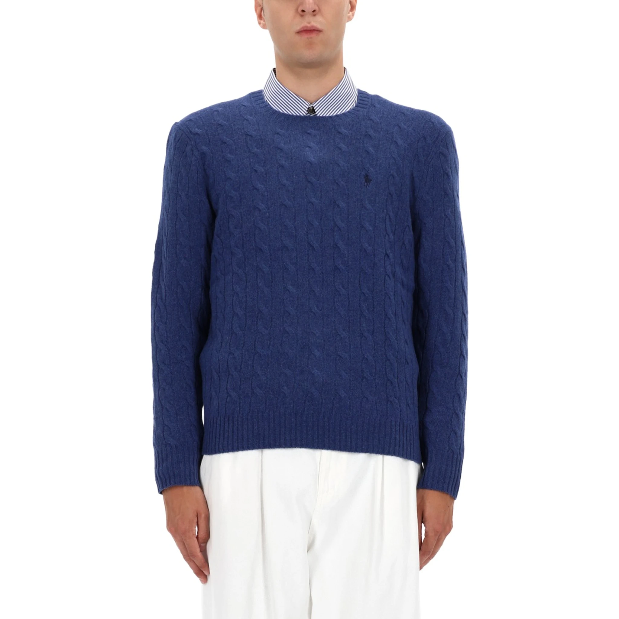 WOOL AND CASHMERE CABLE KNIT SWEATER