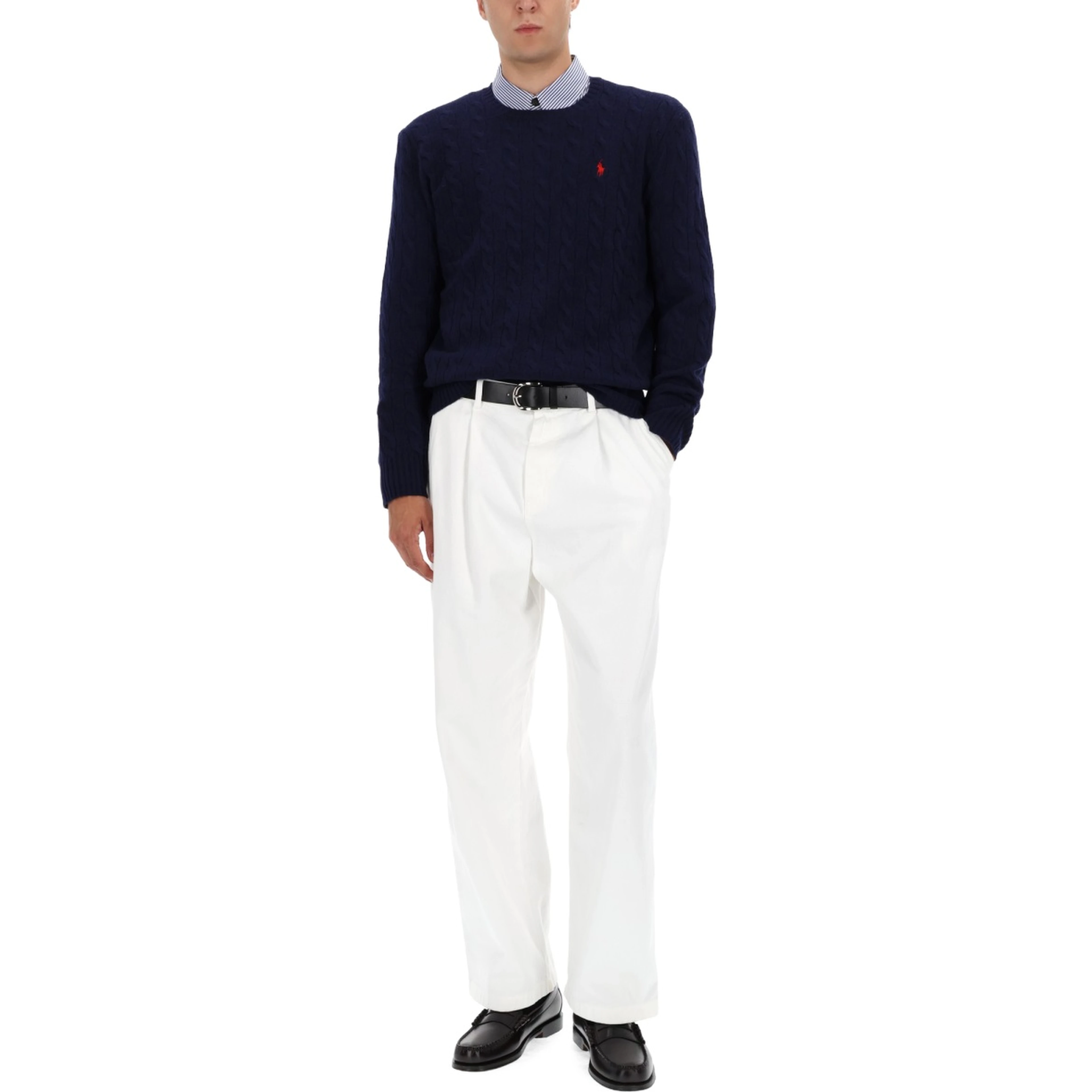 WOOL AND CASHMERE CABLE KNIT SWEATER