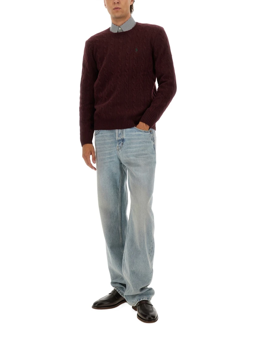 WOOL AND CASHMERE CABLE KNIT SWEATER