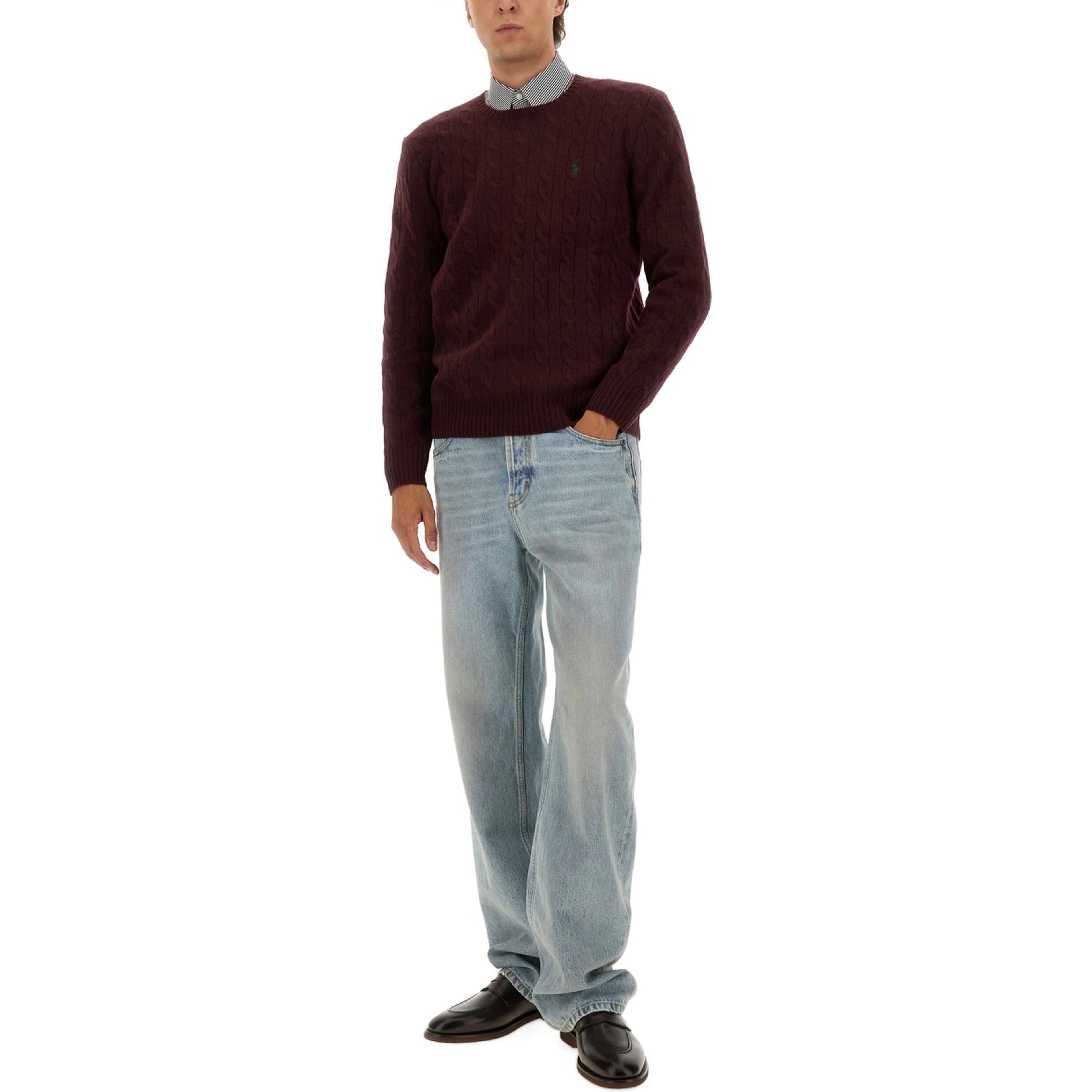 WOOL AND CASHMERE CABLE KNIT SWEATER