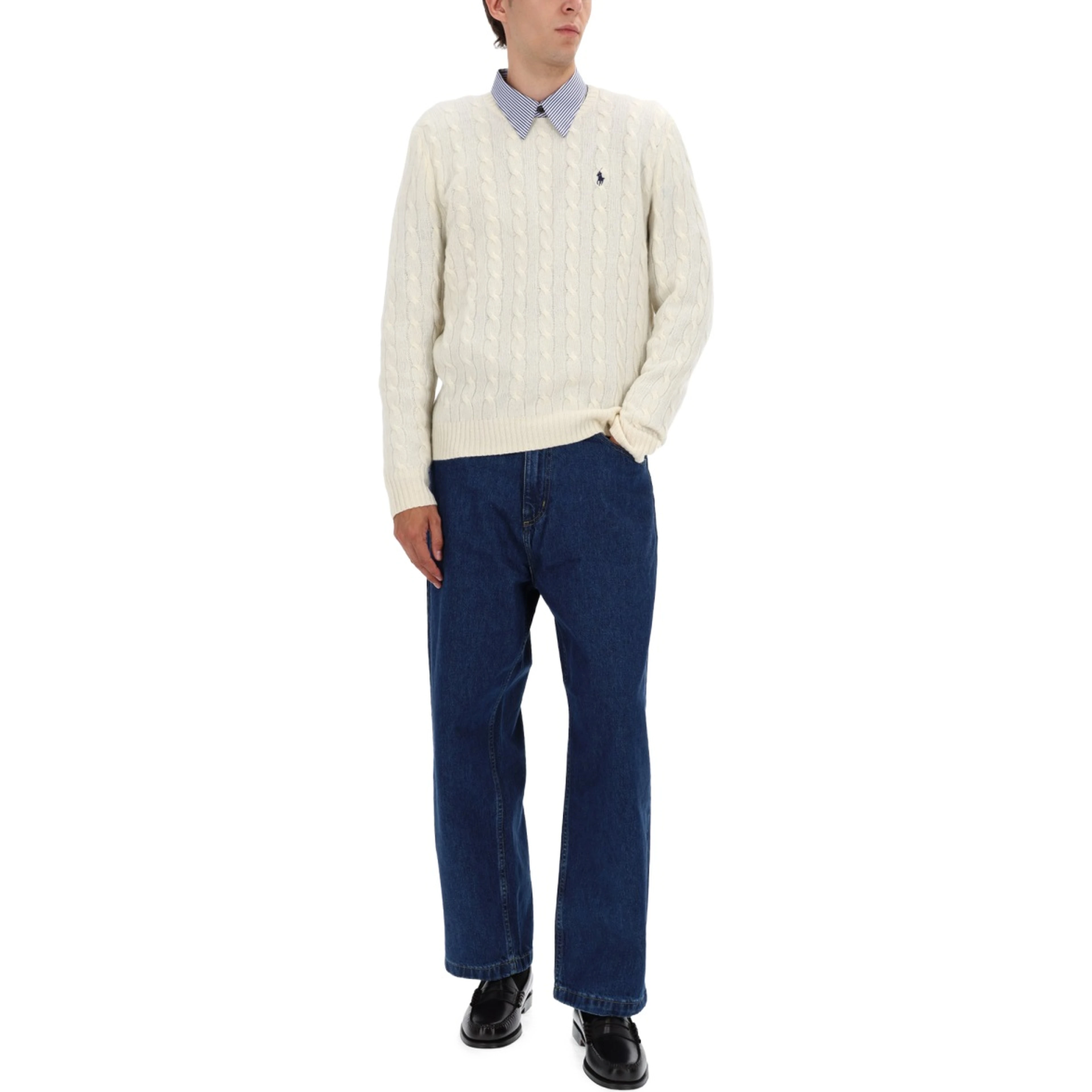 WOOL AND CASHMERE CABLE KNIT SWEATER