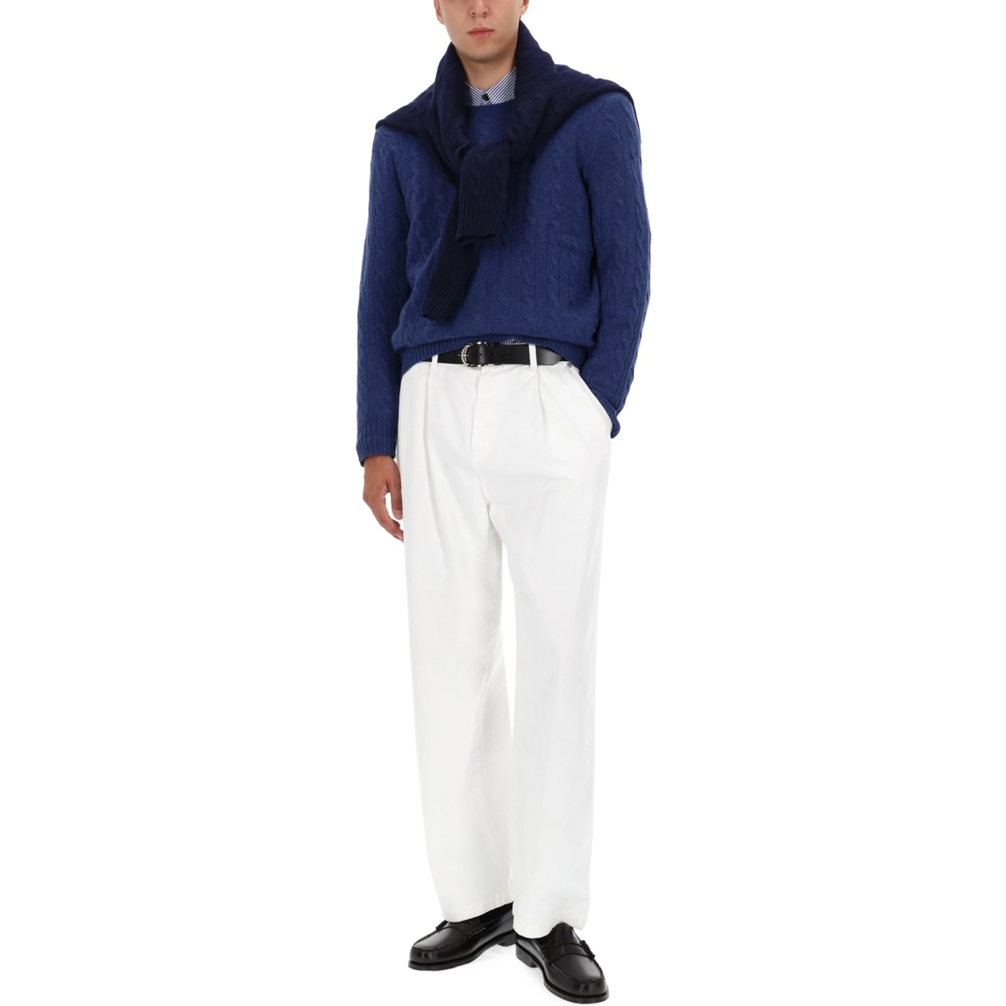 WOOL AND CASHMERE CABLE KNIT SWEATER