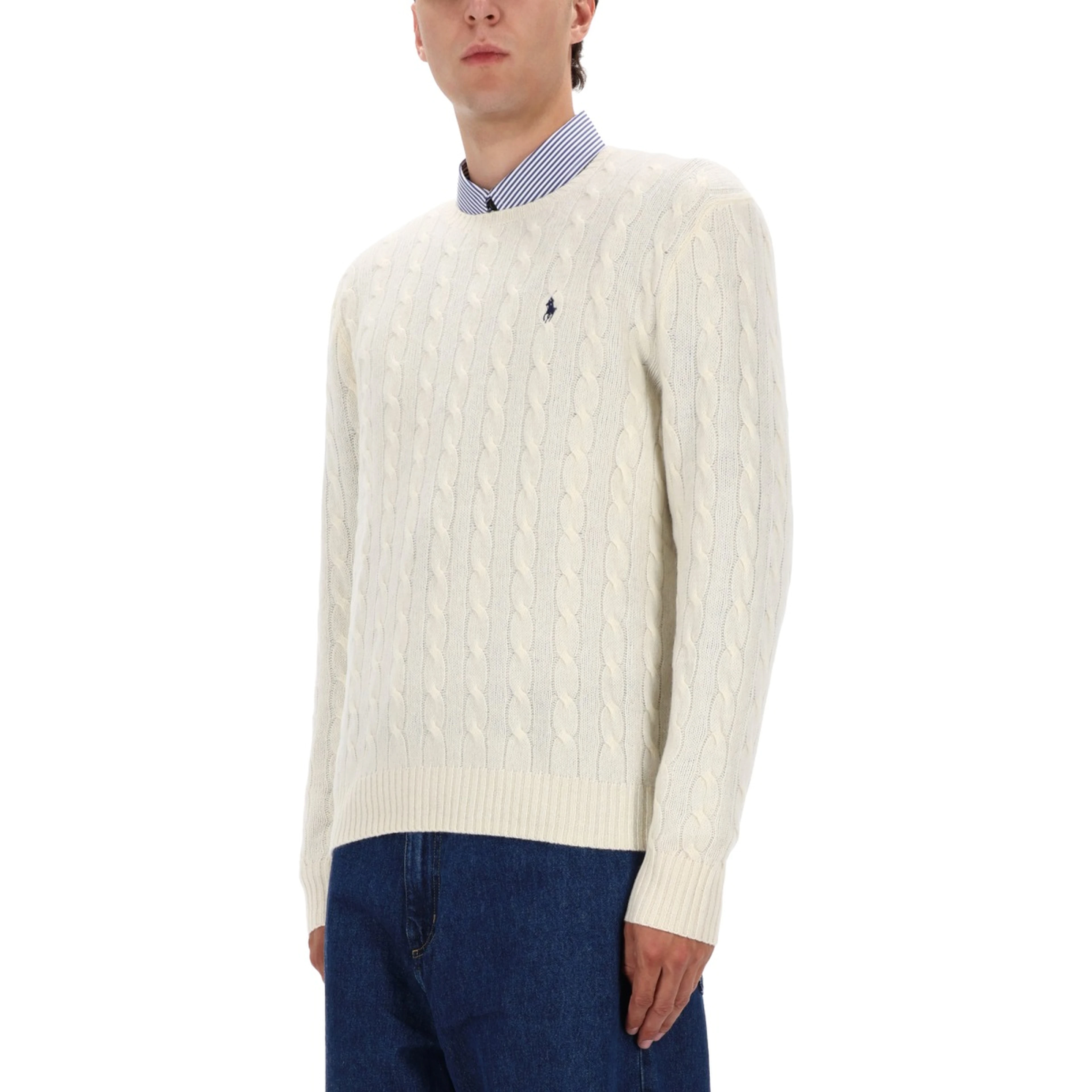 WOOL AND CASHMERE CABLE KNIT SWEATER