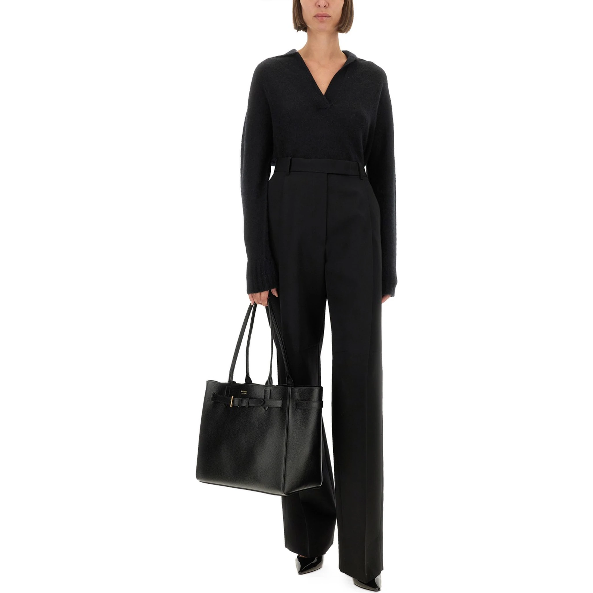 SHARP WOOL PANTS WITH PLEATS