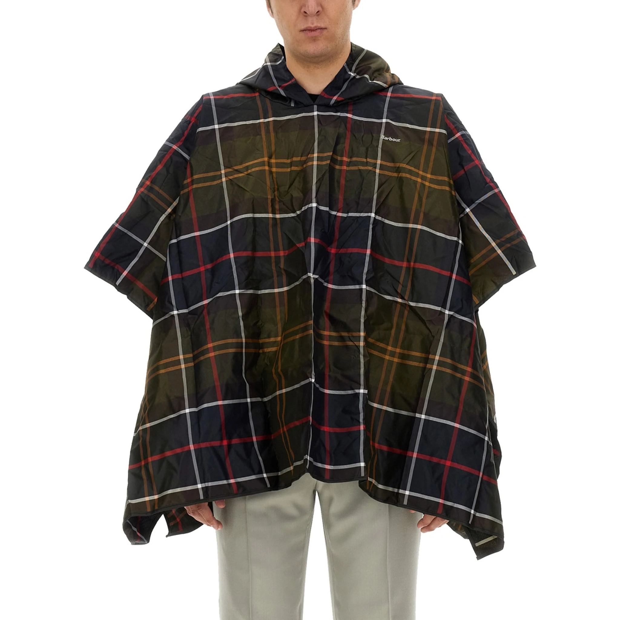 PONCHO WITH TARTAN PATTERN