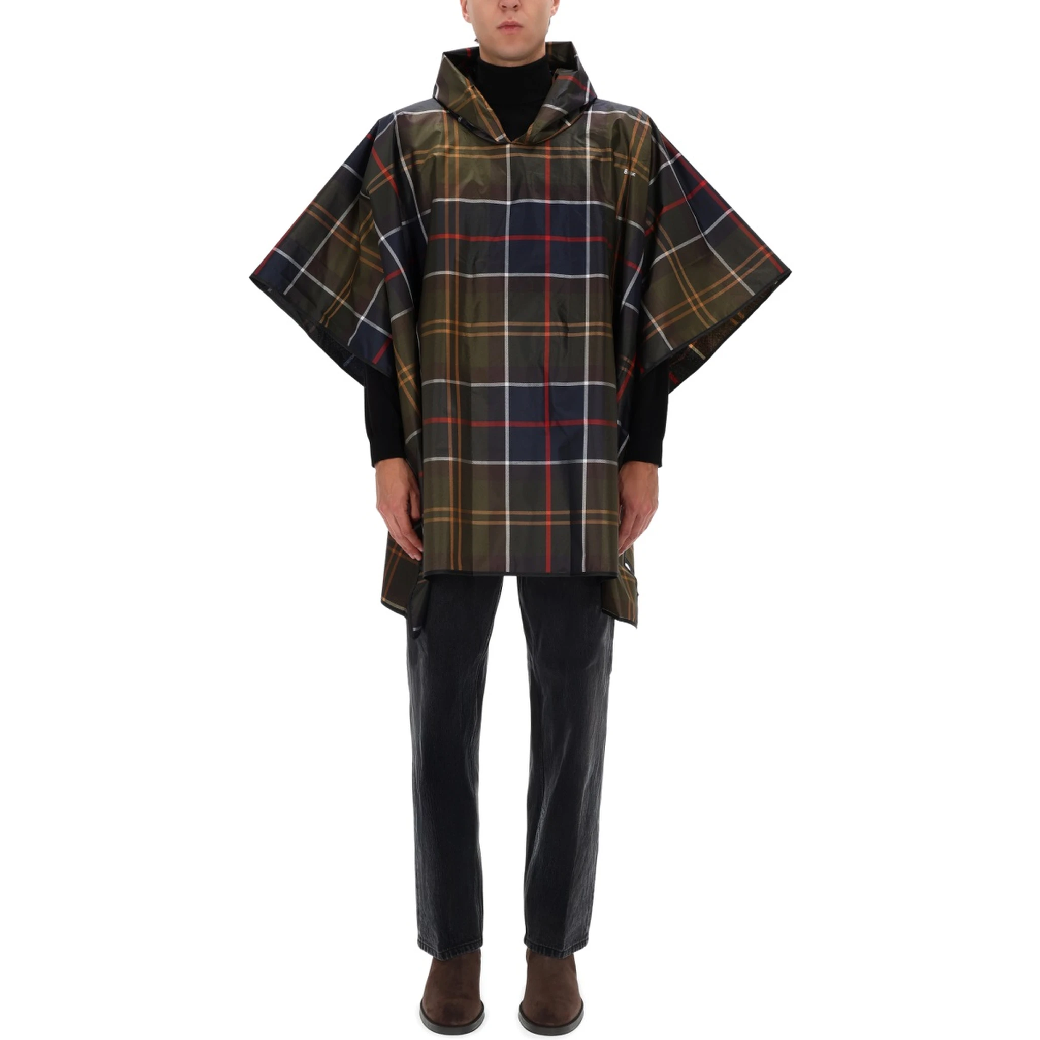 PONCHO WITH TARTAN PATTERN