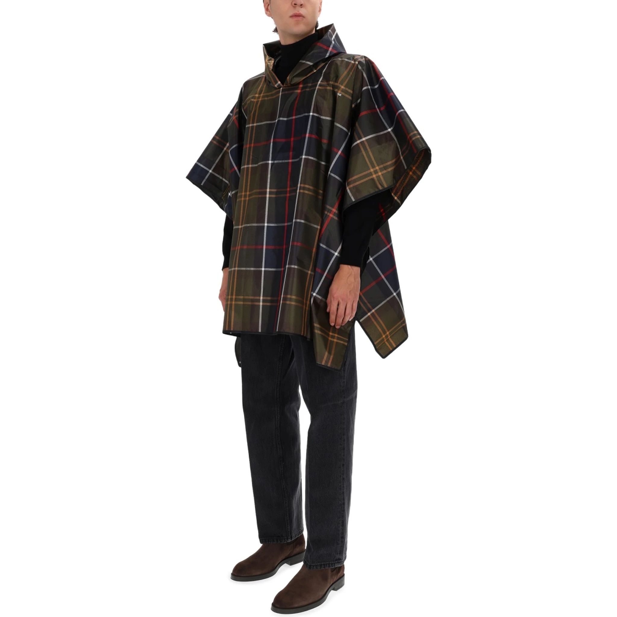 PONCHO WITH TARTAN PATTERN