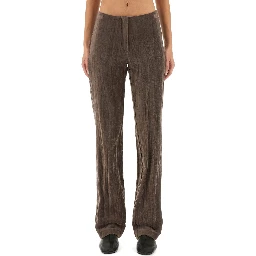 VELVET "CRINKLE" SLIM PANTS