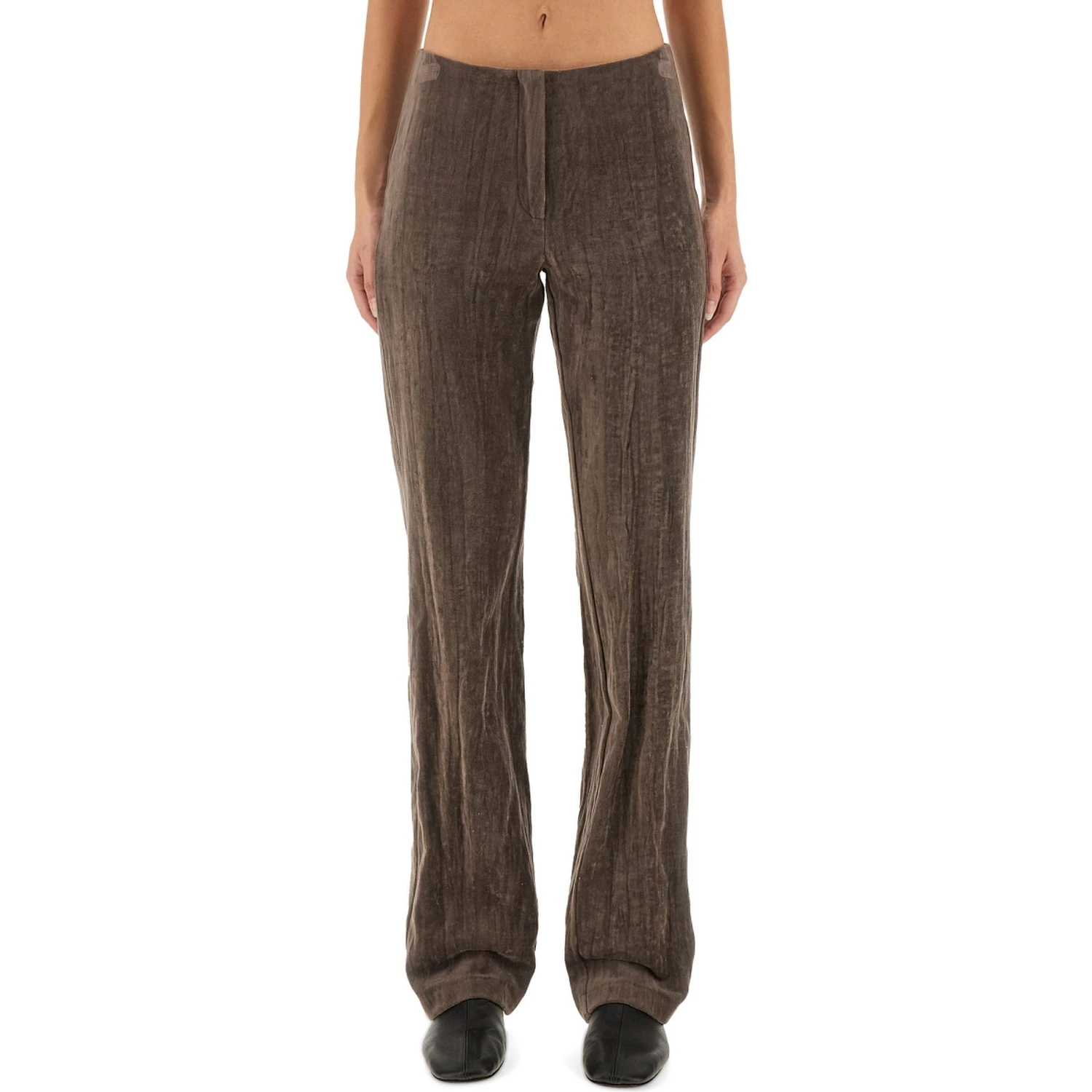 VELVET "CRINKLE" SLIM PANTS