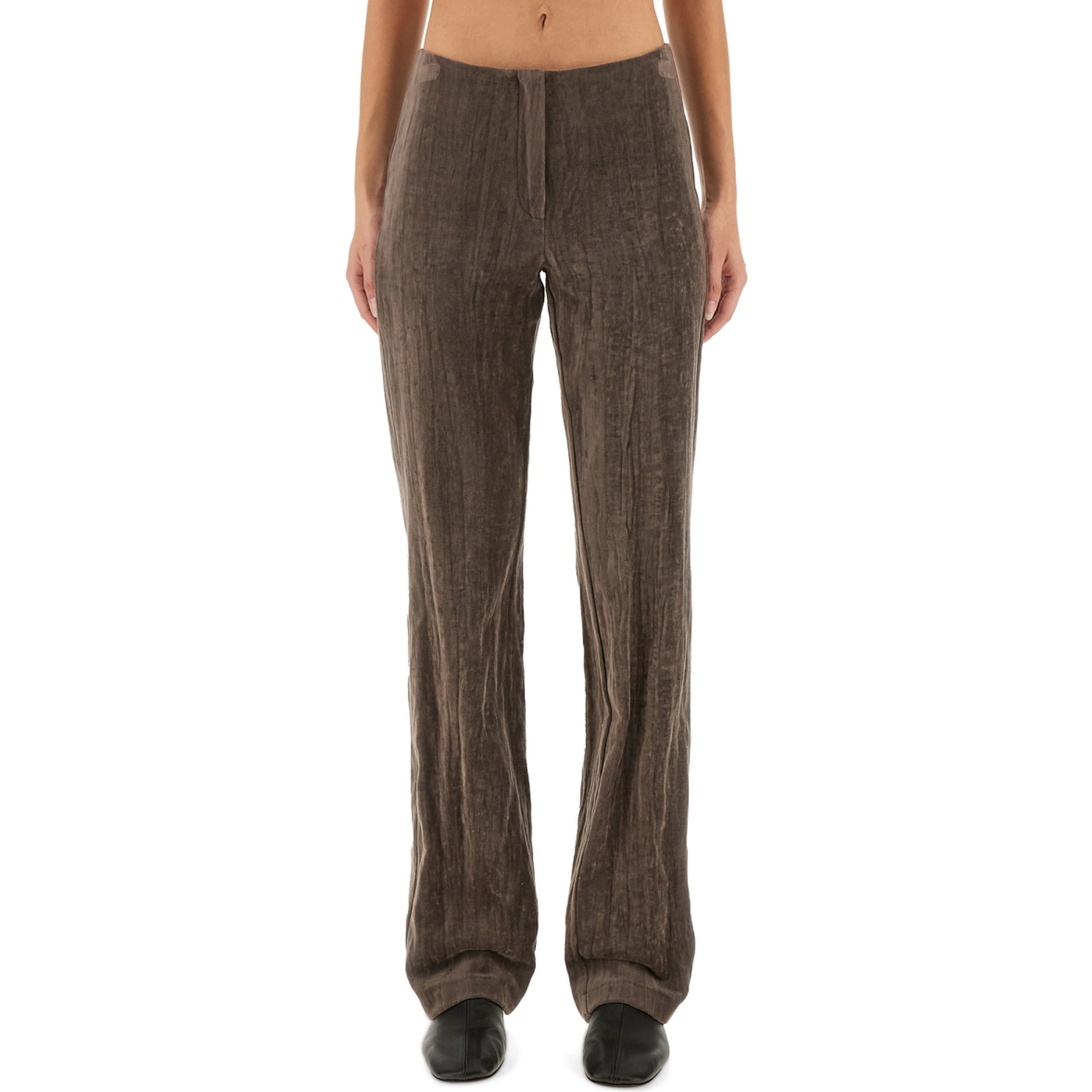VELVET "CRINKLE" SLIM PANTS