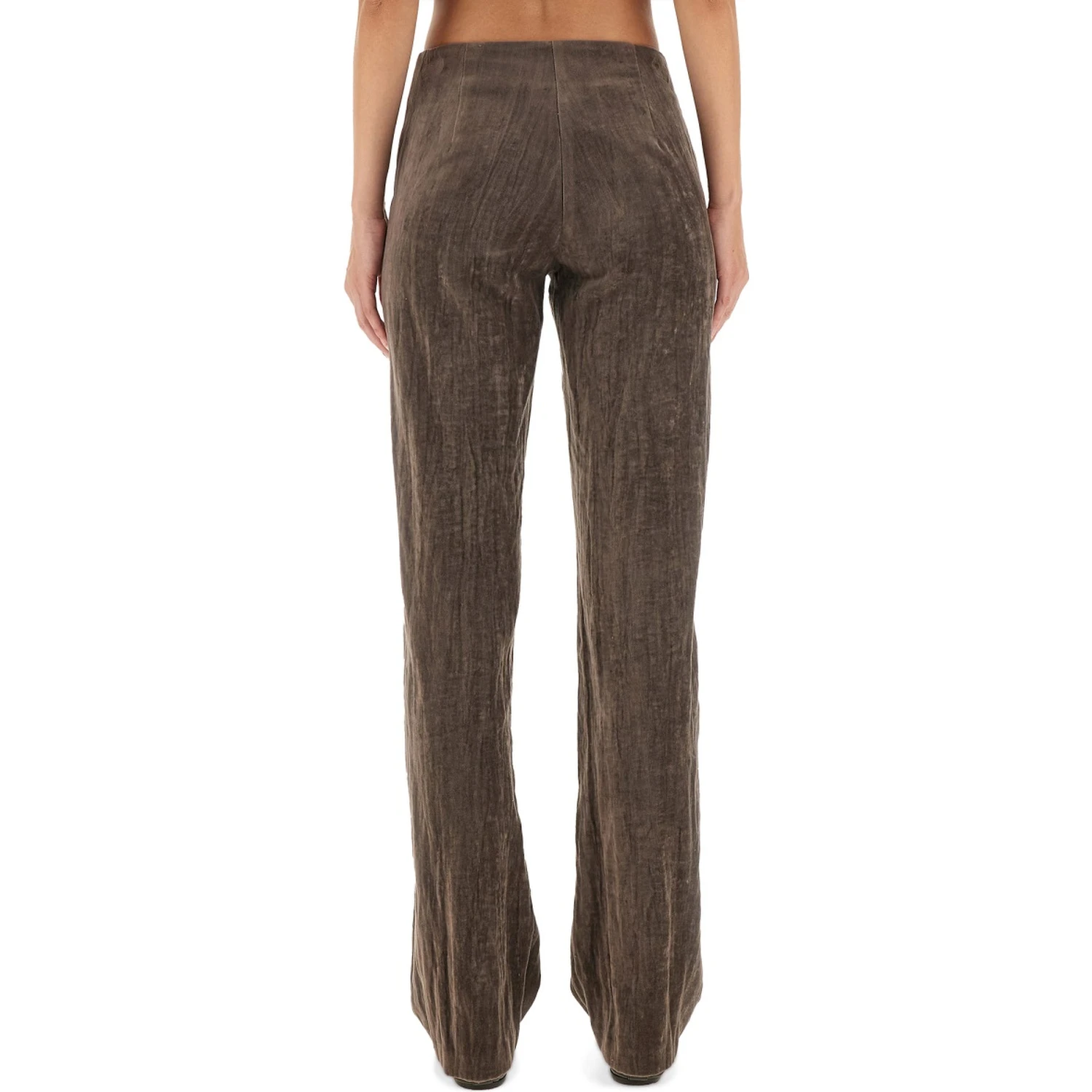 VELVET "CRINKLE" SLIM PANTS