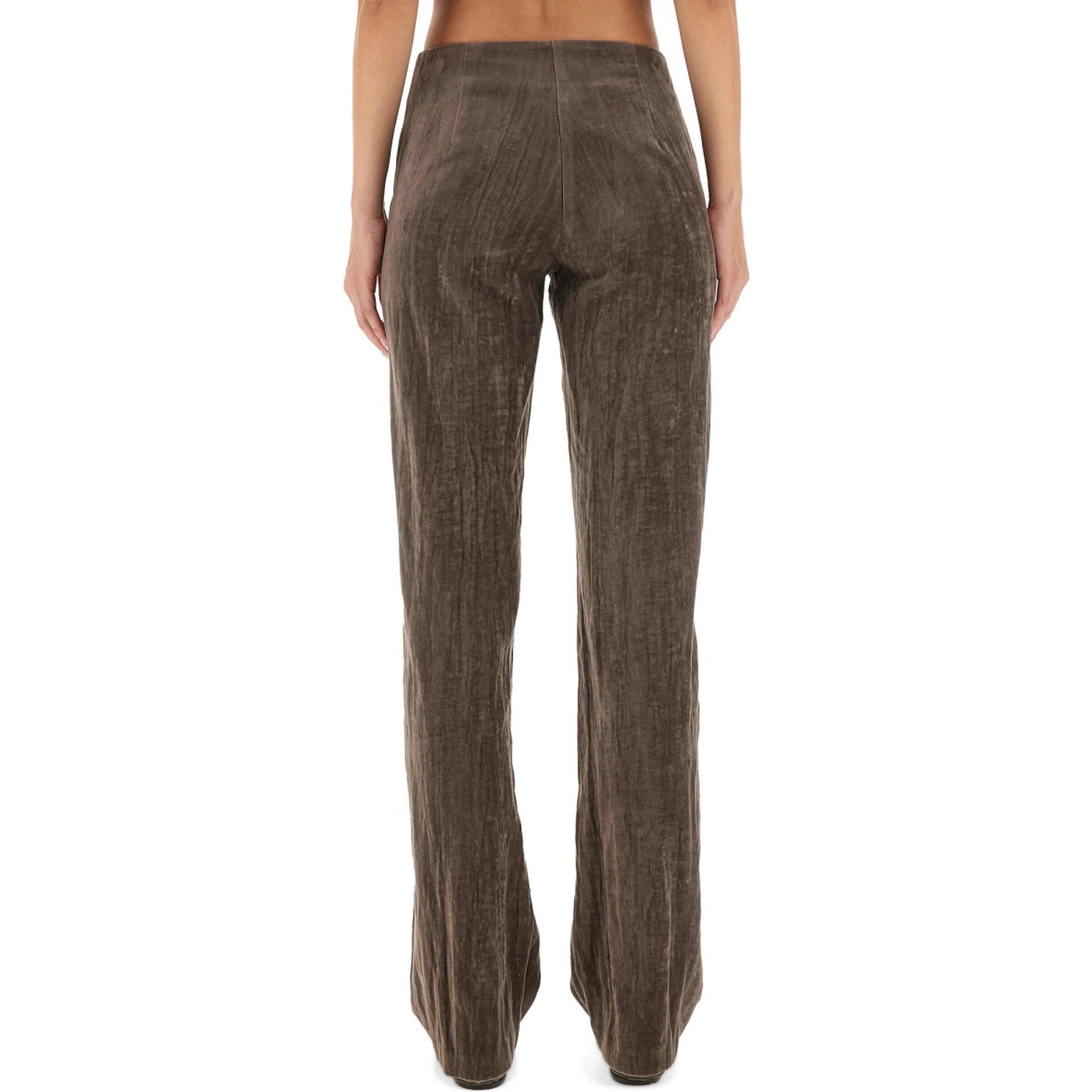 VELVET "CRINKLE" SLIM PANTS