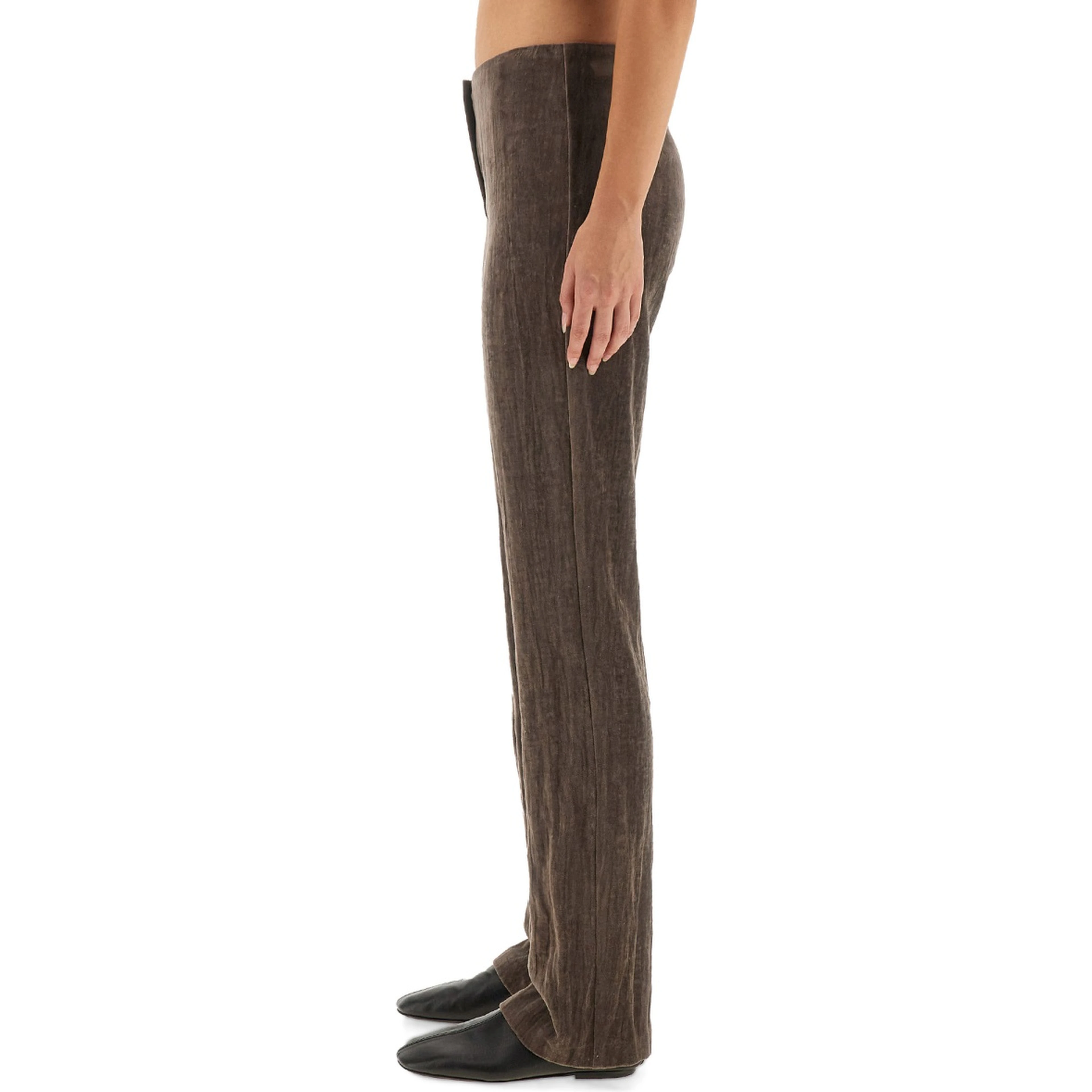 VELVET "CRINKLE" SLIM PANTS