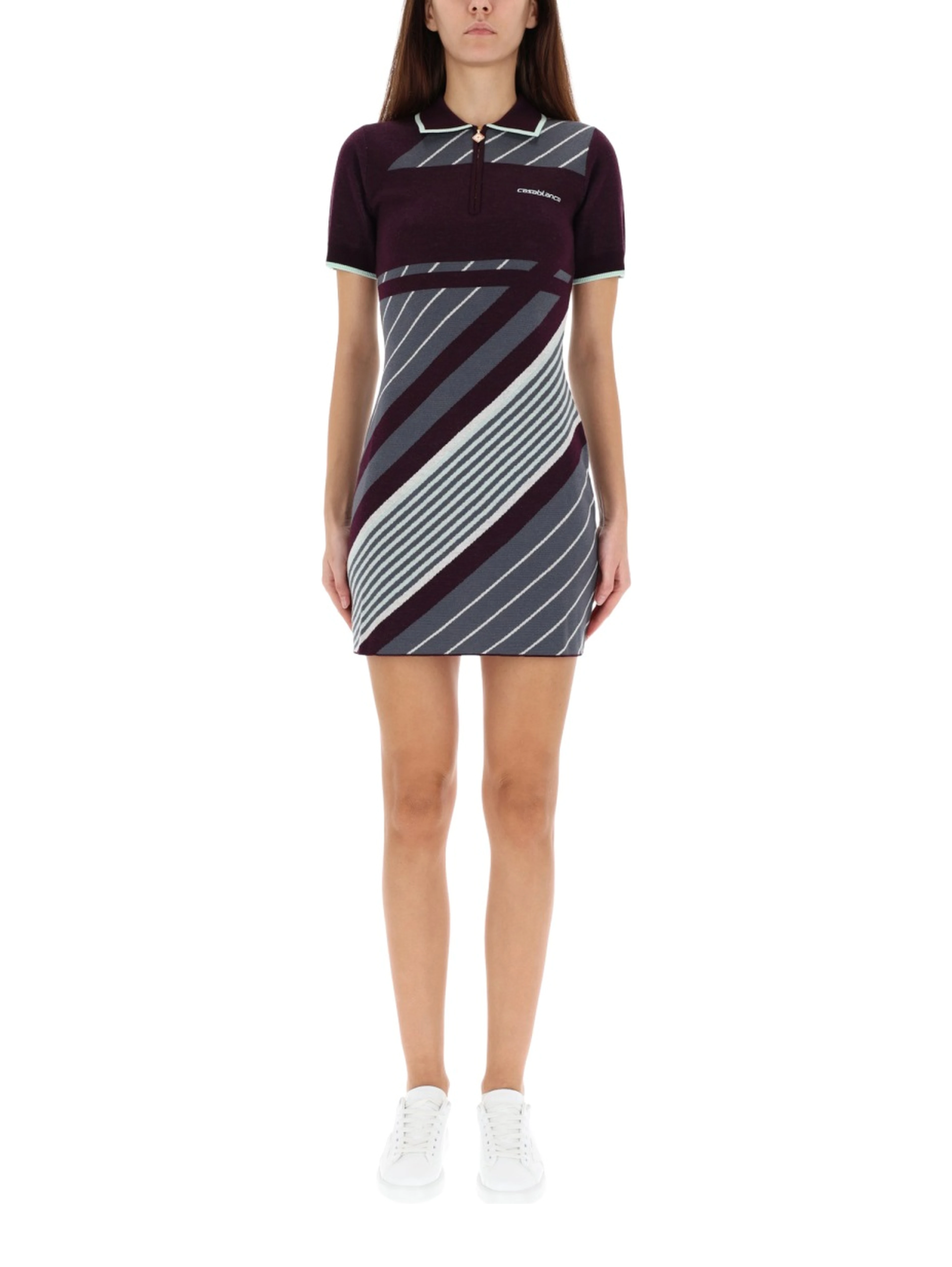 "DIAGONAL" TENNIS POLO DRESS