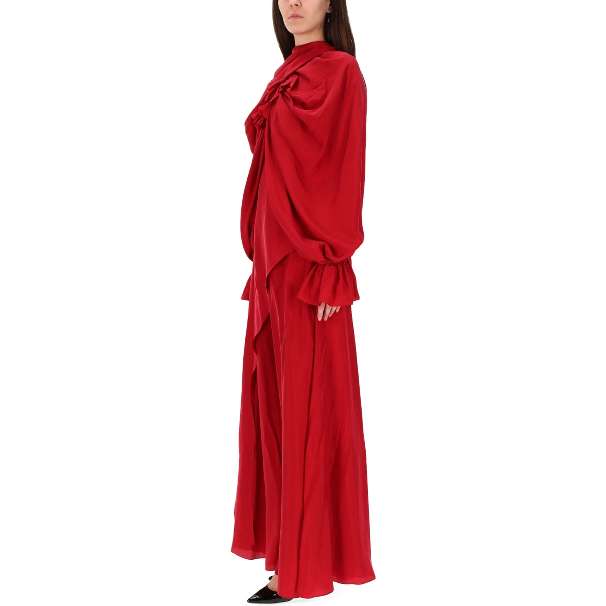 DRAPED LONG EVENING DRESS