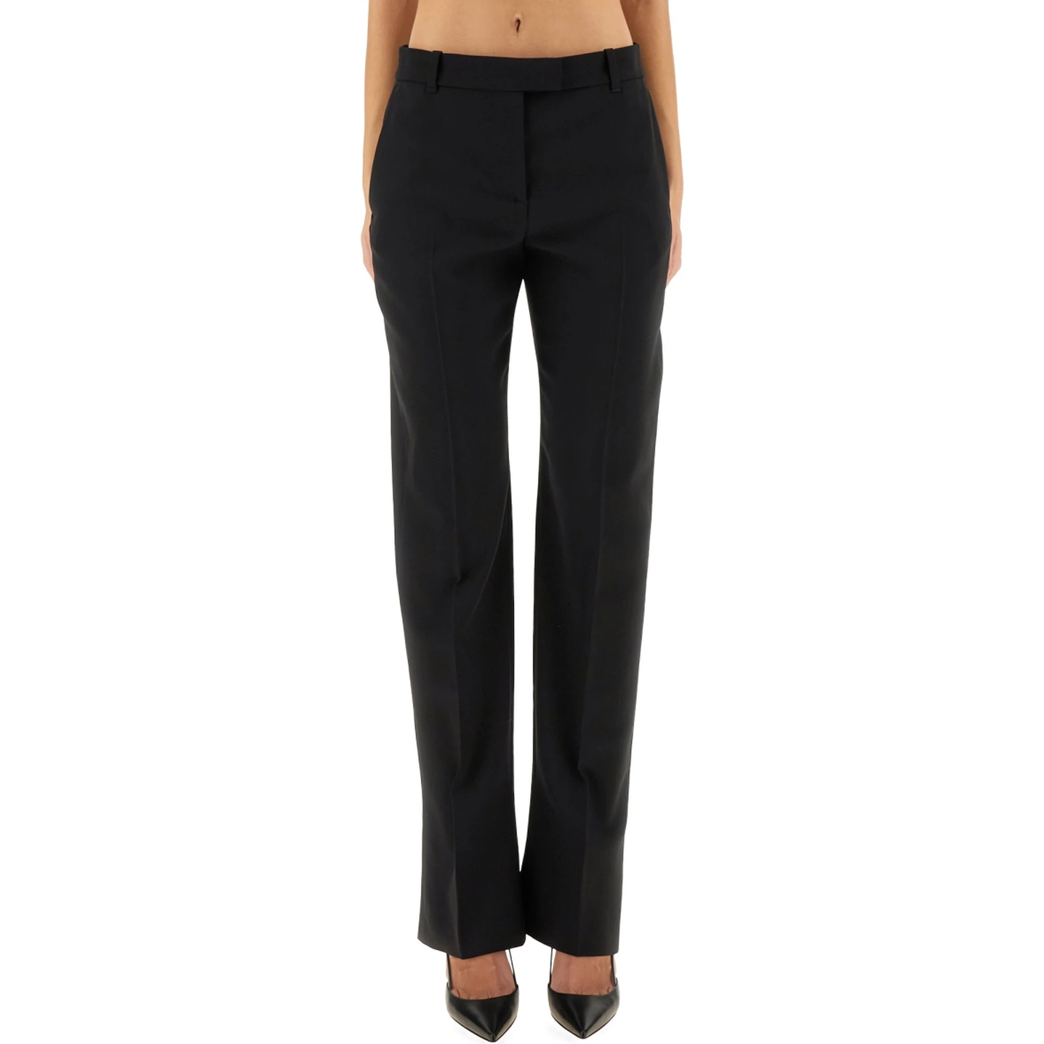 WOOL GABARDINE TAILORED PANTS