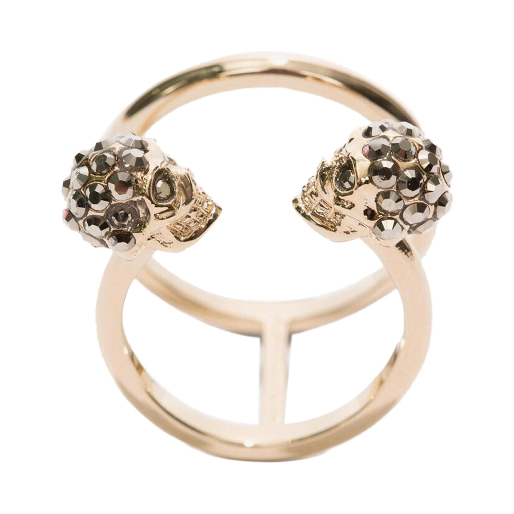 TWIN SKULL DOUBLE RING