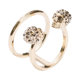 TWIN SKULL DOUBLE RING