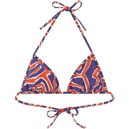 MAZE PRINT TRIANGLE BIKINI TOP