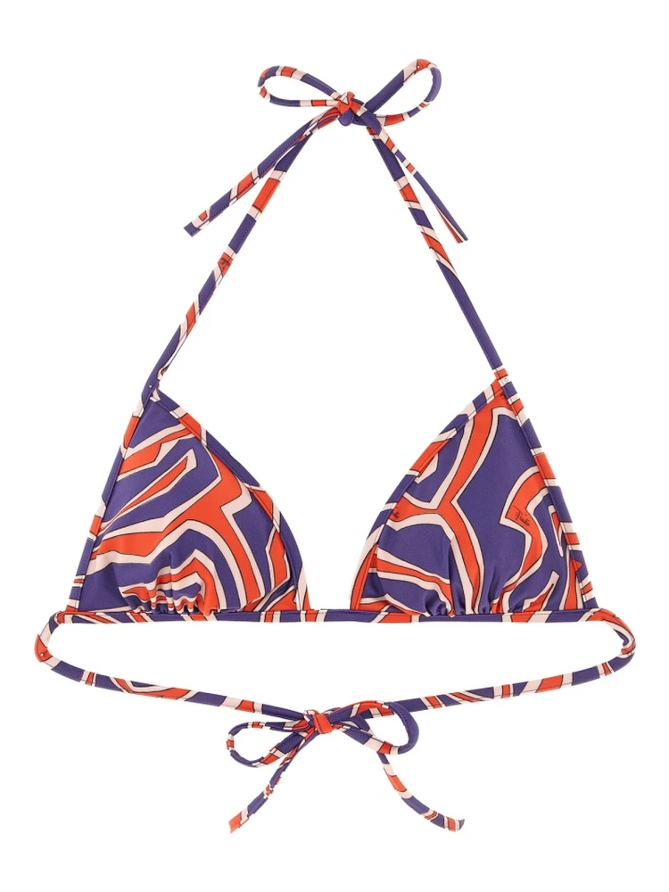 MAZE PRINT TRIANGLE BIKINI TOP