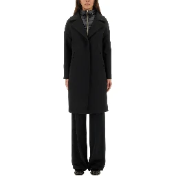 WOOL COAT WITH TECHNICAL BIB
