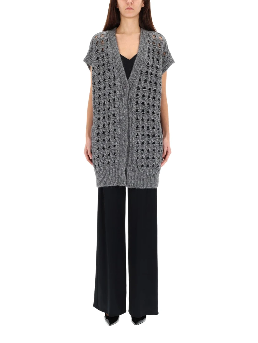 VEST WITH PERFORATED WORKMANSHIP