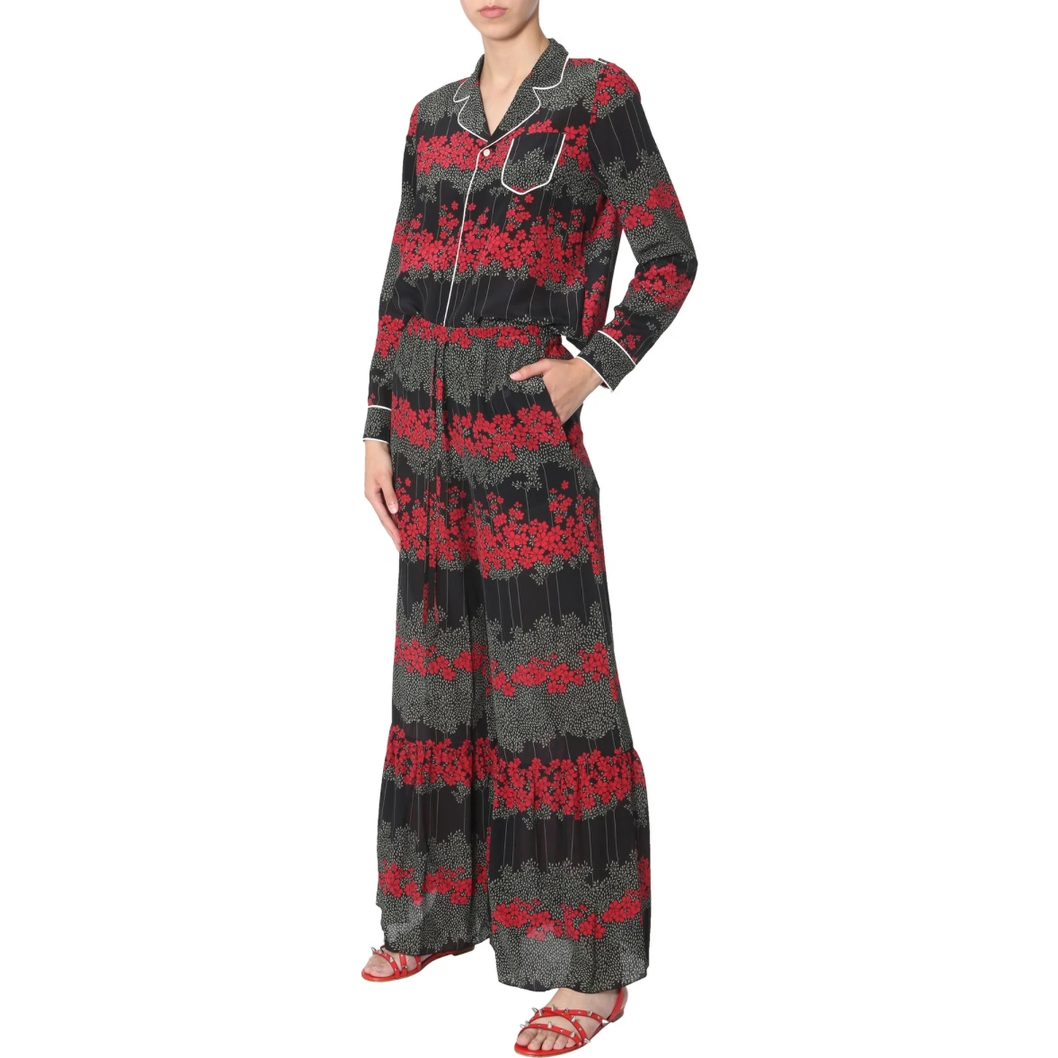 DREAMING PEONY PRINT TROUSERS