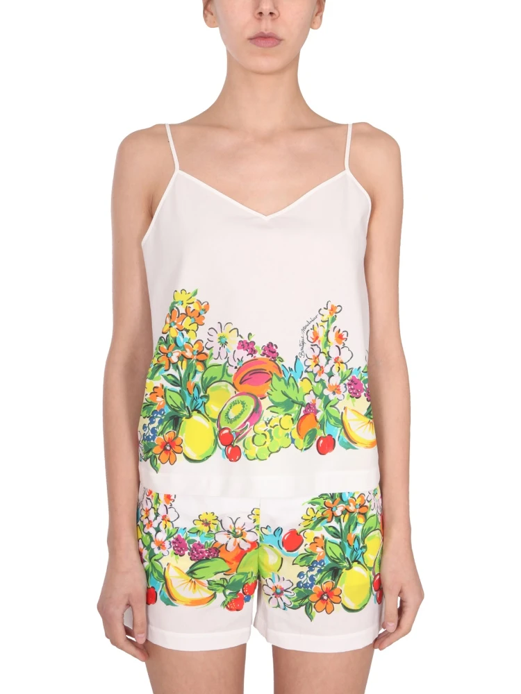 FLOWER AND FRUIT PRINT TOP