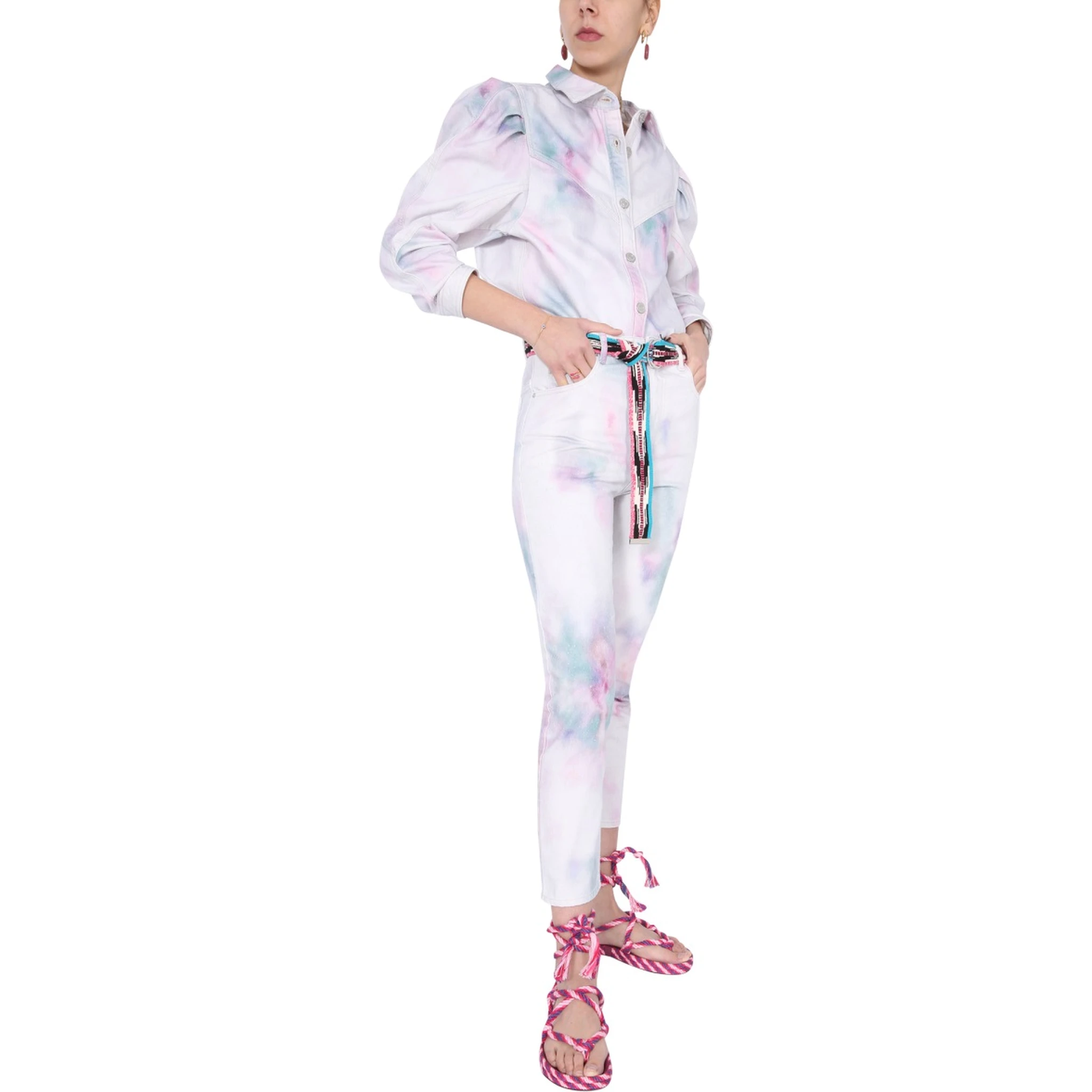 "WOOL" PRINTED JEANS