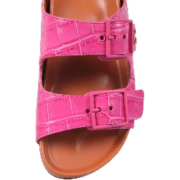 SANDALS WITH COCONUT PRINT LEATHER