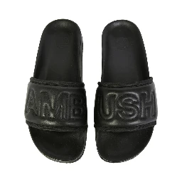 LEATHER SLIDE SANDALS