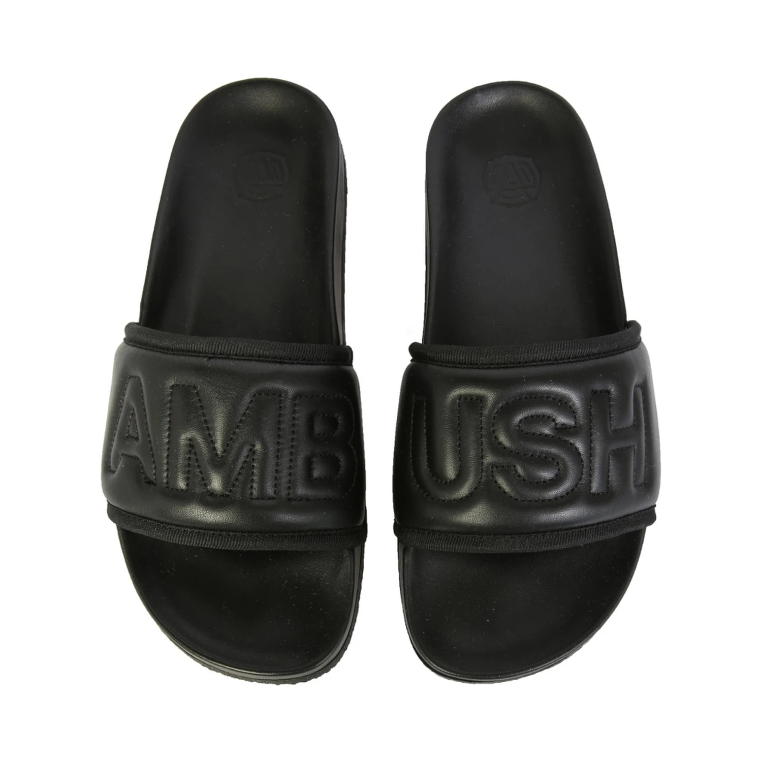 LEATHER SLIDE SANDALS
