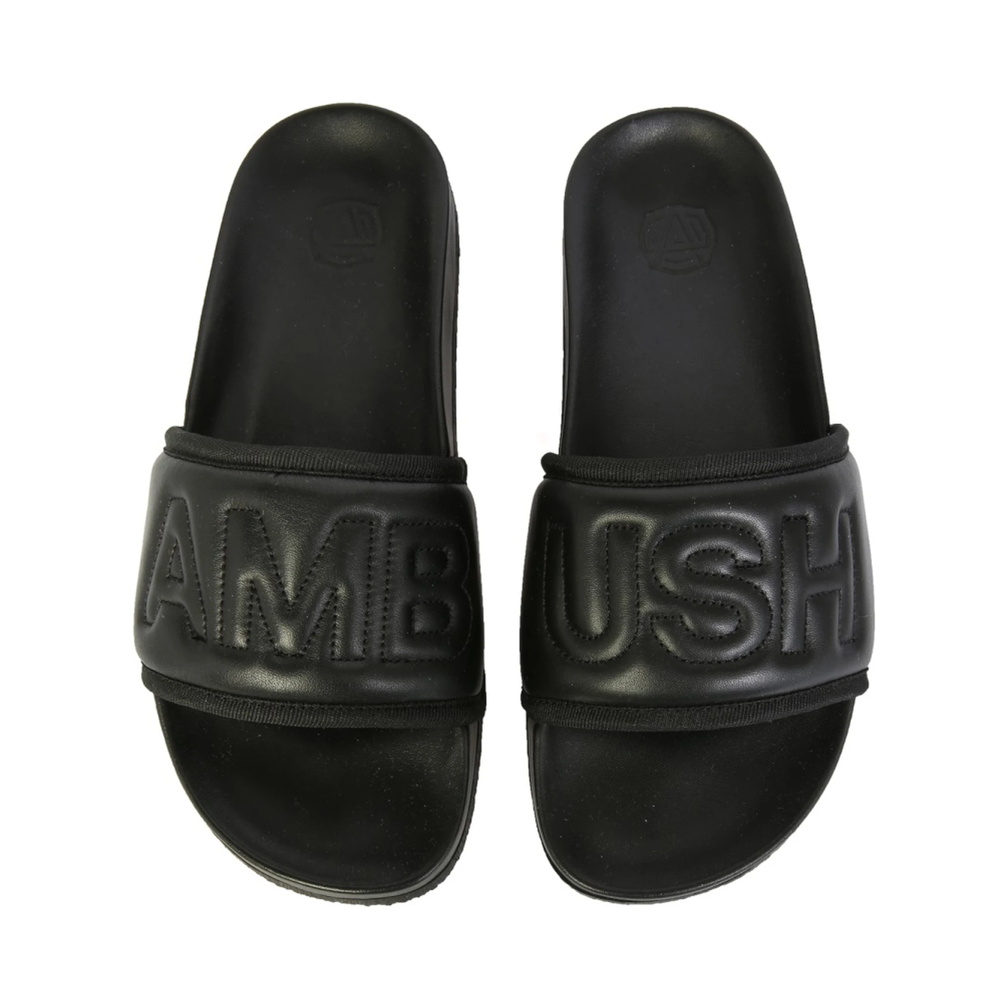 LEATHER SLIDE SANDALS