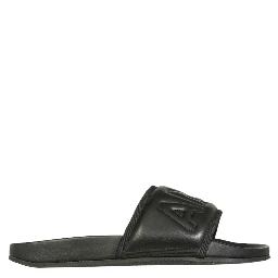 LEATHER SLIDE SANDALS