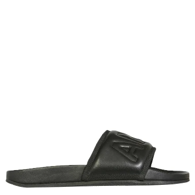 LEATHER SLIDE SANDALS