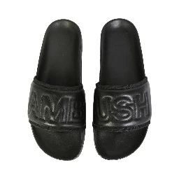 LEATHER SLIDE SANDALS