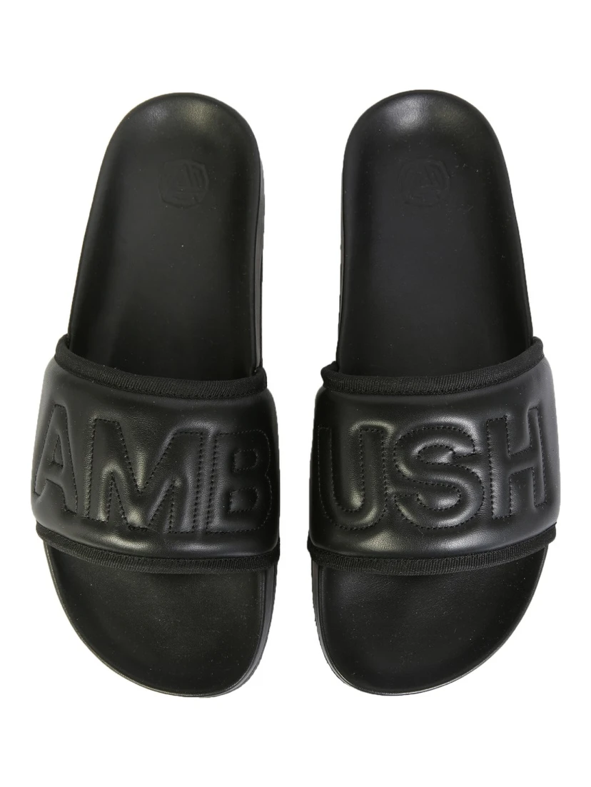 LEATHER SLIDE SANDALS