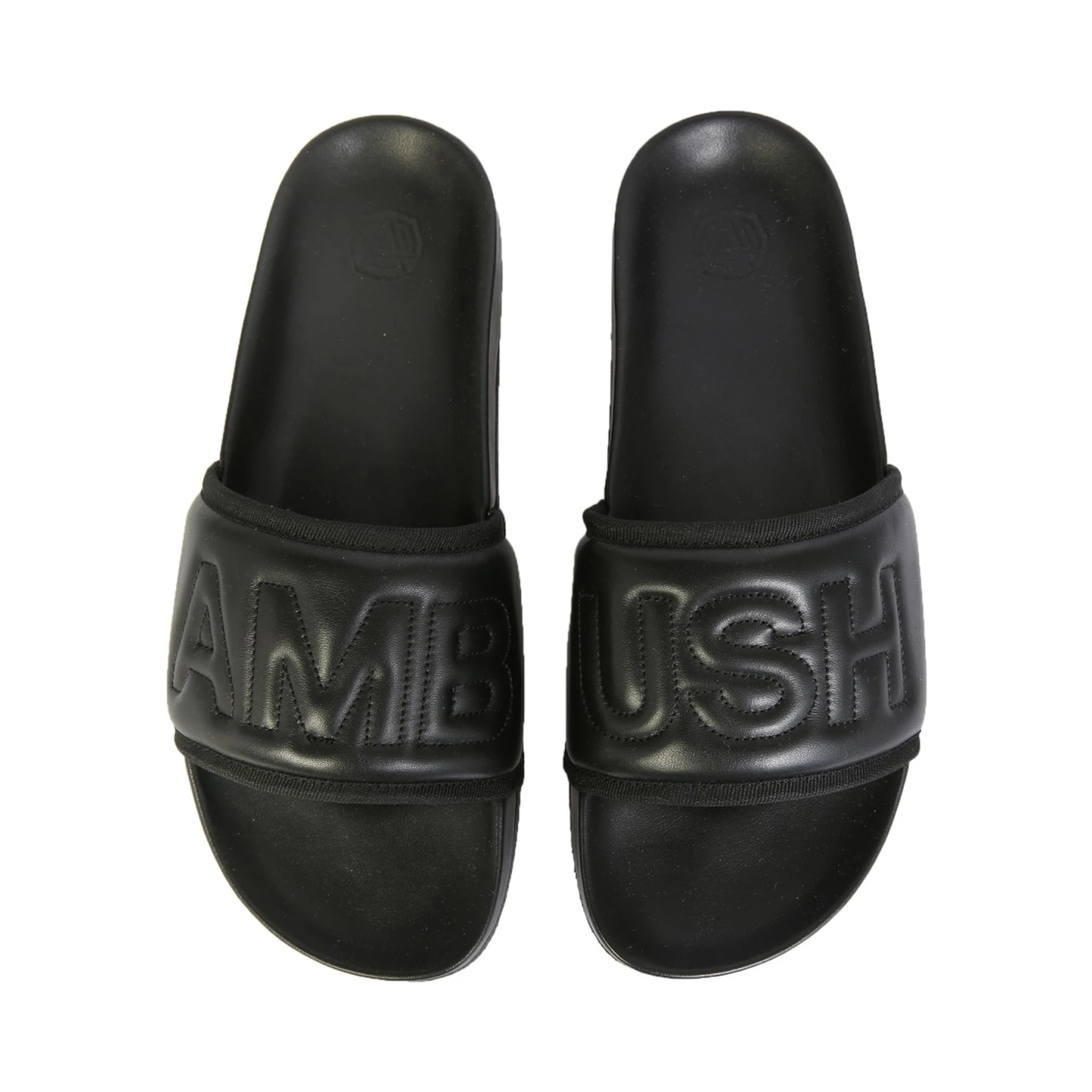 LEATHER SLIDE SANDALS