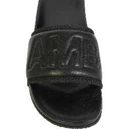 LEATHER SLIDE SANDALS