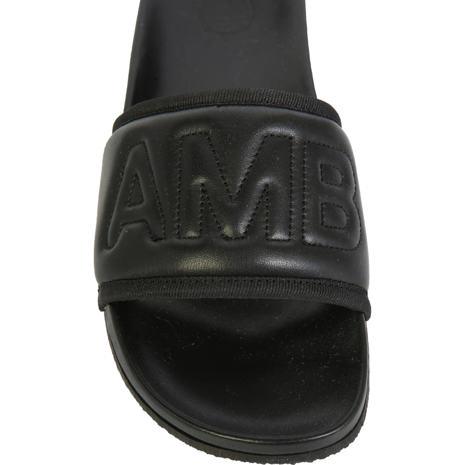 LEATHER SLIDE SANDALS